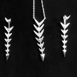 Arrow Drop Necklace and Matching earring